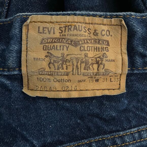 Vintage Levi’s Orange Tab Men’s 31x33 Dark Wash Denim Jeans Straight Made In USA - Picture 4 of 12